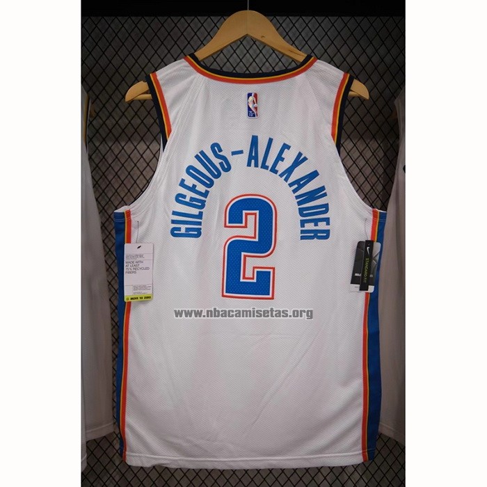 Camiseta Oklahoma City Thunder Shai Gilgeous-Alexander NO 2 Association Autentico Blanco